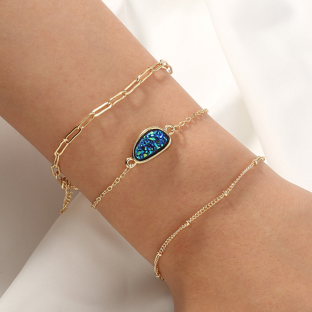 Lattice Chain Bracelet European Design Electroplated Crystal Accessory Bracelet Versatile Jewelry For Daily Use