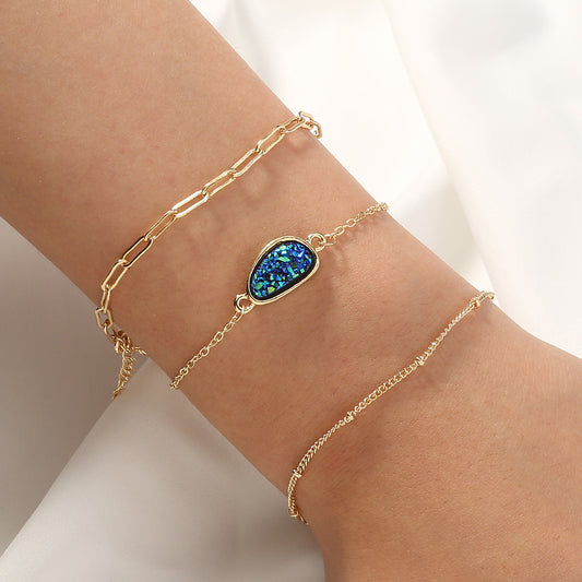 Lattice Chain Bracelet European Design Electroplated Crystal Accessory Bracelet Versatile Jewelry For Daily Use