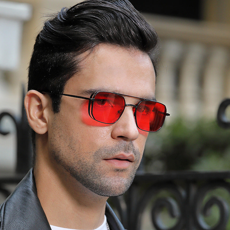 Unisex Steampunk Sunglasses Lightweight Alloy Frame Fashion Eyewear Small Frame With Side Bag Design For Men And Women