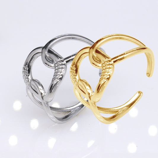 Titanium Steel Hollow Ring Electroplated Gold Finish Band Fashion Minimalist Ring For Men And Women Shine Color