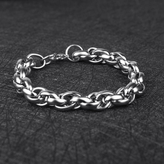 Titanium Steel Twist Bracelet for Men Women Classic Bangle