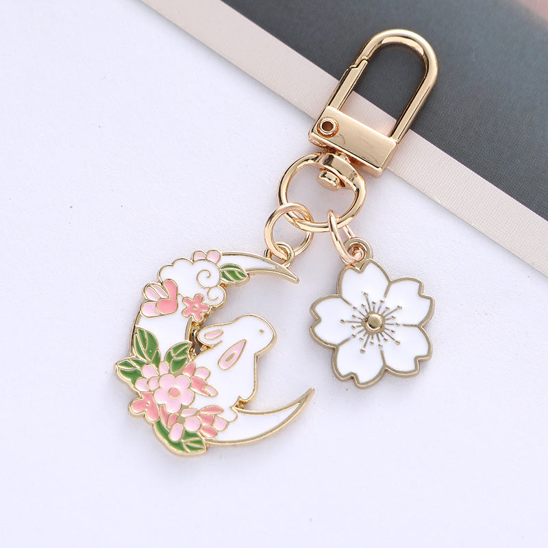 Keychain Cute Animal Pendant Zinc Alloy Keyring For Keys Adorable Bag Charm Decoration And Gift Yellow Rabbits