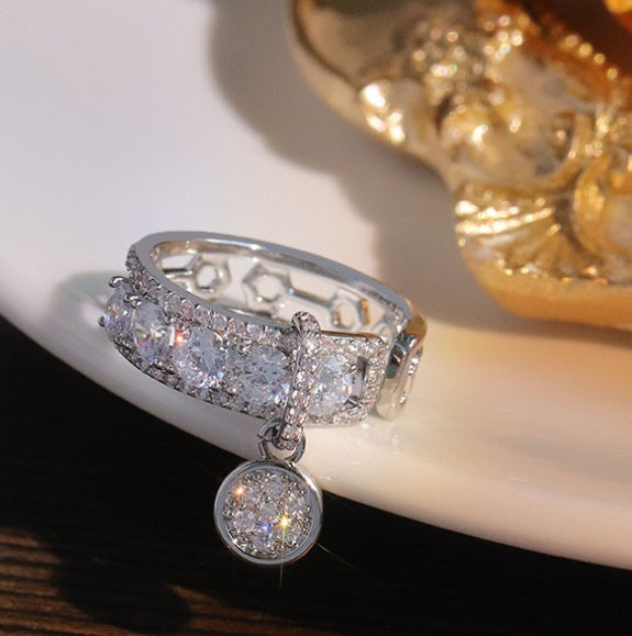 Simple And Versatile Ring Design For Women Metal Fashion Jewelry Water Droplets Electroplated For Wedding Gift