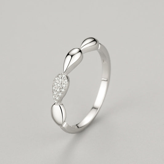 Womens 925 Sterling Silver Ring Geometric Micro Diamond Ring Gold Plated Artificial Gemstone Inlay Elegant Jewelry