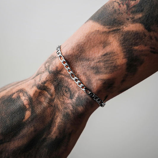 Men Geometric Chain Bracelet Thick Strap Alloy Metal Jewelry Exaggerated Retro Style Travel Gift Commemoration