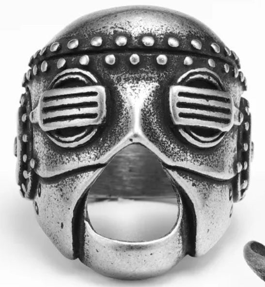 Unisex Titanium Steel Skull Ring Punk Style Jewelry For Men And Women Boiled Black Polished Finish Accent Bold