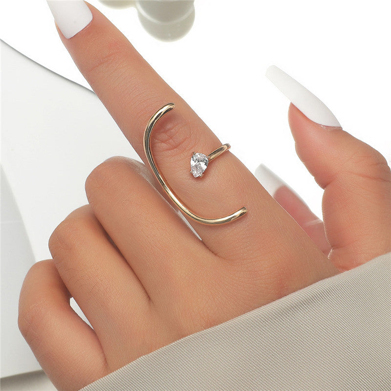 Geometric Copper Ring Unisex Electroplated Finish Retro Inspired Design Metal Band Ring Simple Fashion Minimal