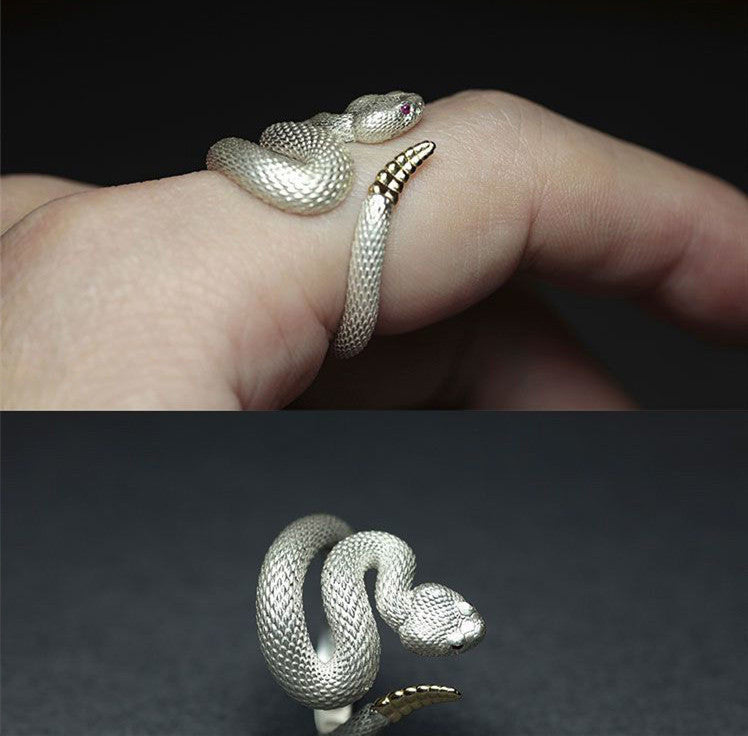 Unisex Rattlesnake Ring Sterling Silver Plated Animal Design Jewelry For Men And Women Fashion For All Jewelry