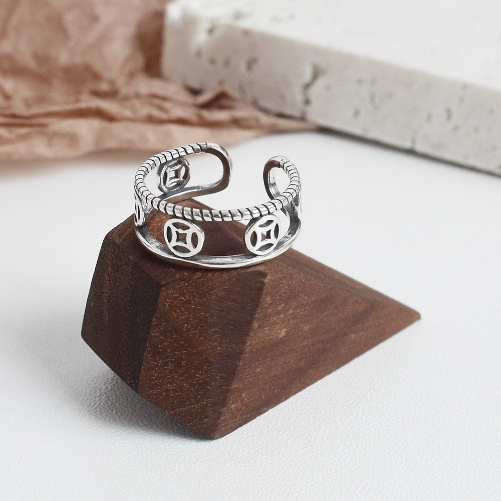 Womens Ring 925 Silver Rhombus Vintage Retro Jewelry Gift For Her Chic Everyday Accessory With Timeless Appeal