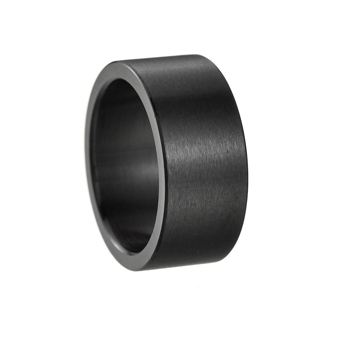 Titanium Steel Ring 10mm Wide Matte Geometric Distressed Design Big Statement Ring For Men Women European Ring