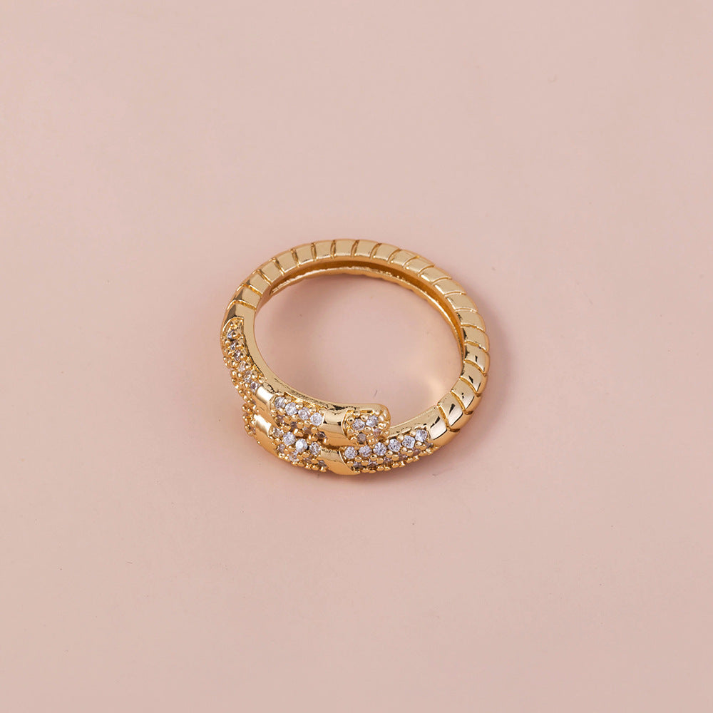 Unisex Zircon Ring Copper Adjustable Micro Set Unique Design Fashion Jewelry For Men Women Ultra Sleek Style01