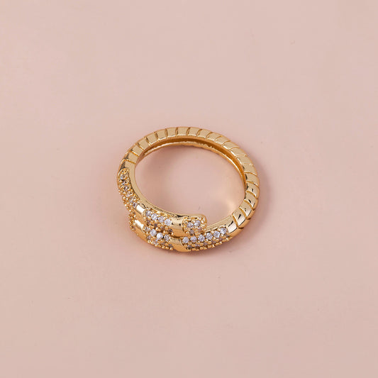 Unisex Zircon Ring Copper Adjustable Micro Set Unique Design Fashion Jewelry For Men Women Ultra Sleek Style01