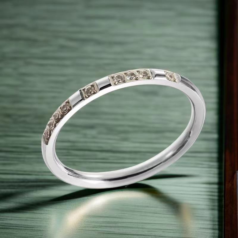 Women Titanium Steel Wave Design Ring Electroplated No Fading Casual Everyday Fashion Jewelry Ring Fashionable