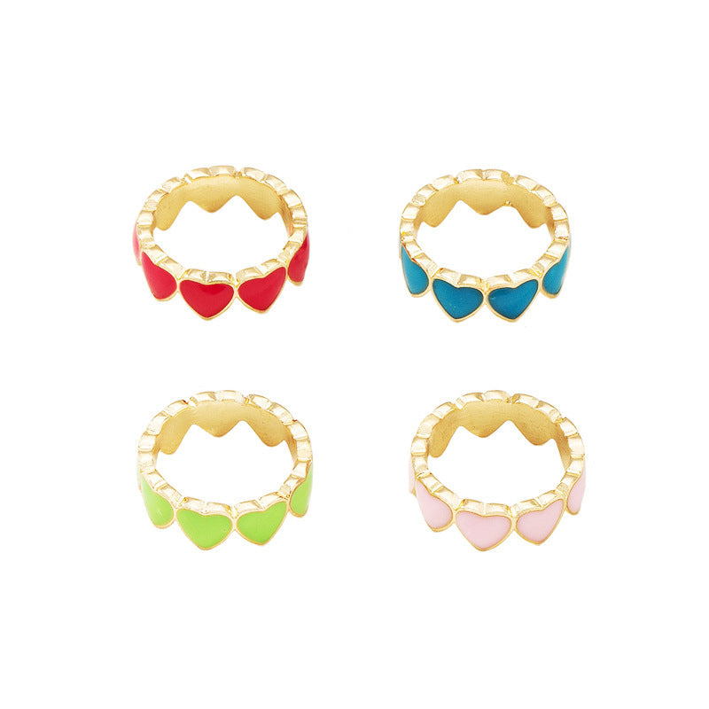 Heart Shaped Ring Alloy Electroplated Geometric Ethnic Retro Fashion Jewelry Gift For Her Design High Quality