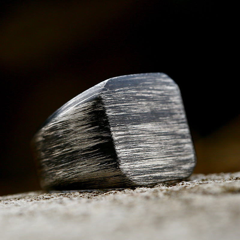 Brushed Stainless Steel Ring For Unisex Everyday Wear
