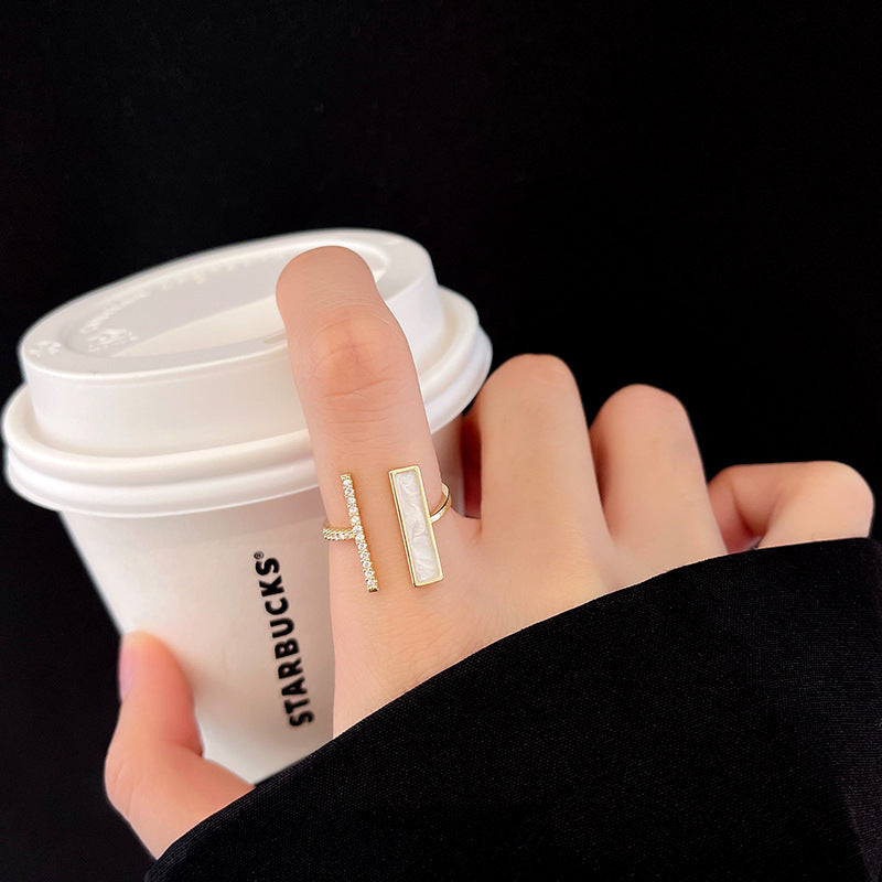 Adjustable Copper Geometric Temperament Ring For Women Jewelry Gift Suitable Everyday Wear Minimalist Fashion Accessory