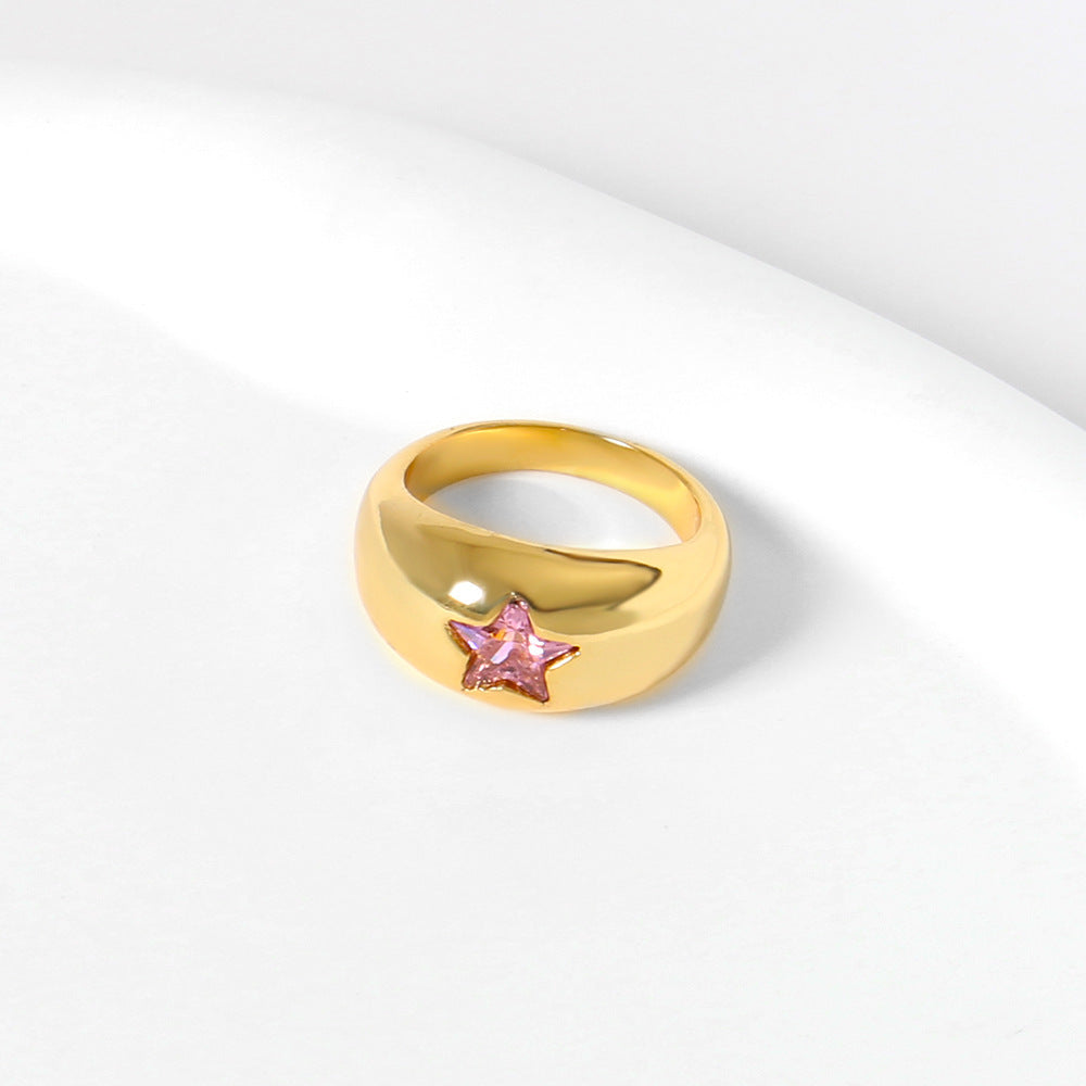 Geometric Metal Index Finger Ring With Electroplated Finish Gold And White Gold Fashion Jewelry Statement Accessory