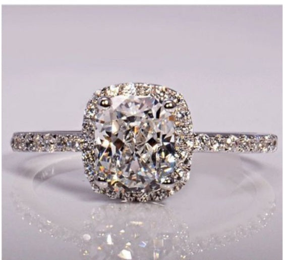 Womens Heart Shaped Ring European Design Gemstones Brass White Steel Alloy Fashion Jewelry Gift For Daily Wear