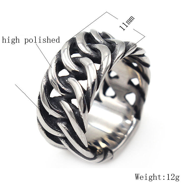 Mens Titanium Steel Ring Retro Geometric Design Durable Fashion Jewelry For Him High Quality Everyday Wear Now