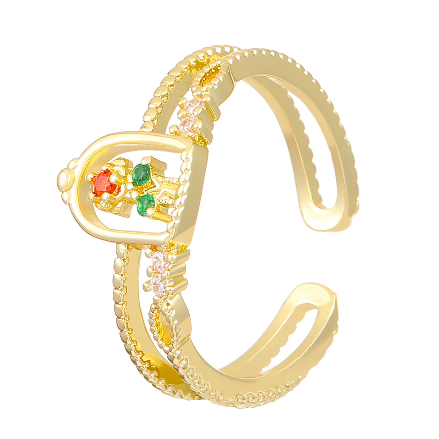 Rose Flower Open Adjustable Band Diamond Elegant Ring Fashionable Copper Ring Special Design Ring Rose Womens