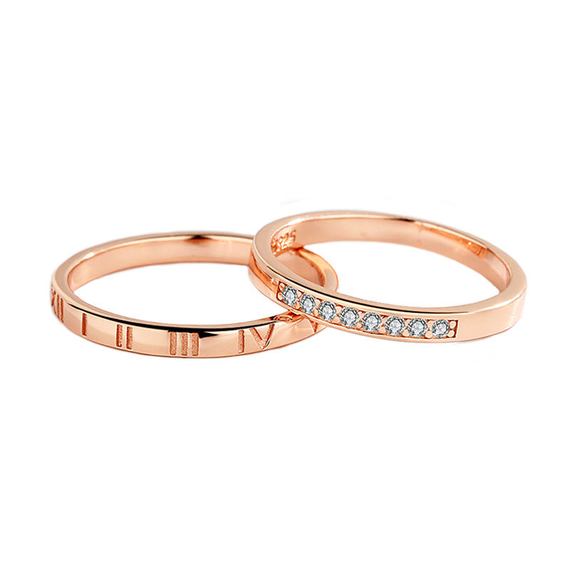 Simple Retro Ring for Men and Women Korean Version Rose Gold Band Fashion Jewelry Gift for Her and Him Anniversary Ring