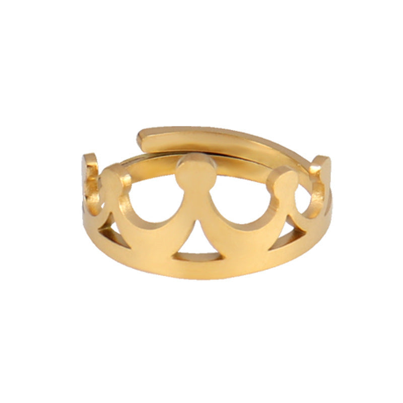 Stainless Steel Geometric Ring Natural Style Women Gold Silver Trendy Fashion Hip Hop Minimal Jewelry Timeless