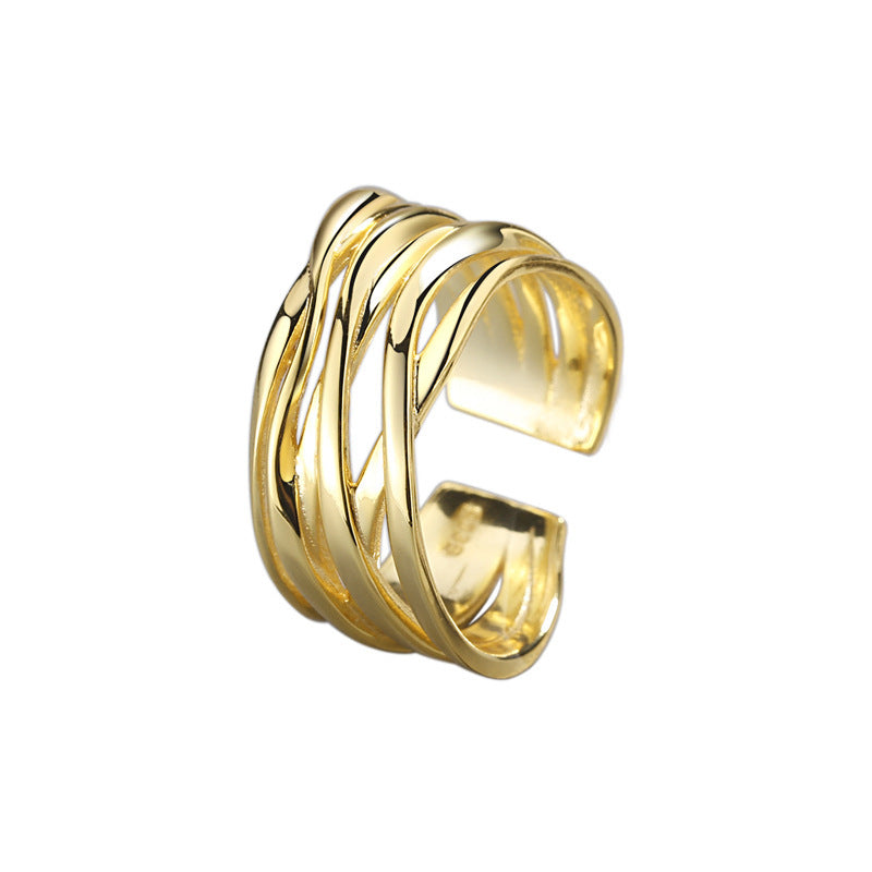 Geometrical Copper Ring Adjustable Opening Womens European American Styles Electroplated Platinum Gold Fashion