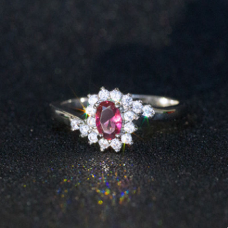 Geometric Alloy Ring With Inlaid Artificial Gemstones Electroplated Metal Fashion Jewelry For Women Party Style