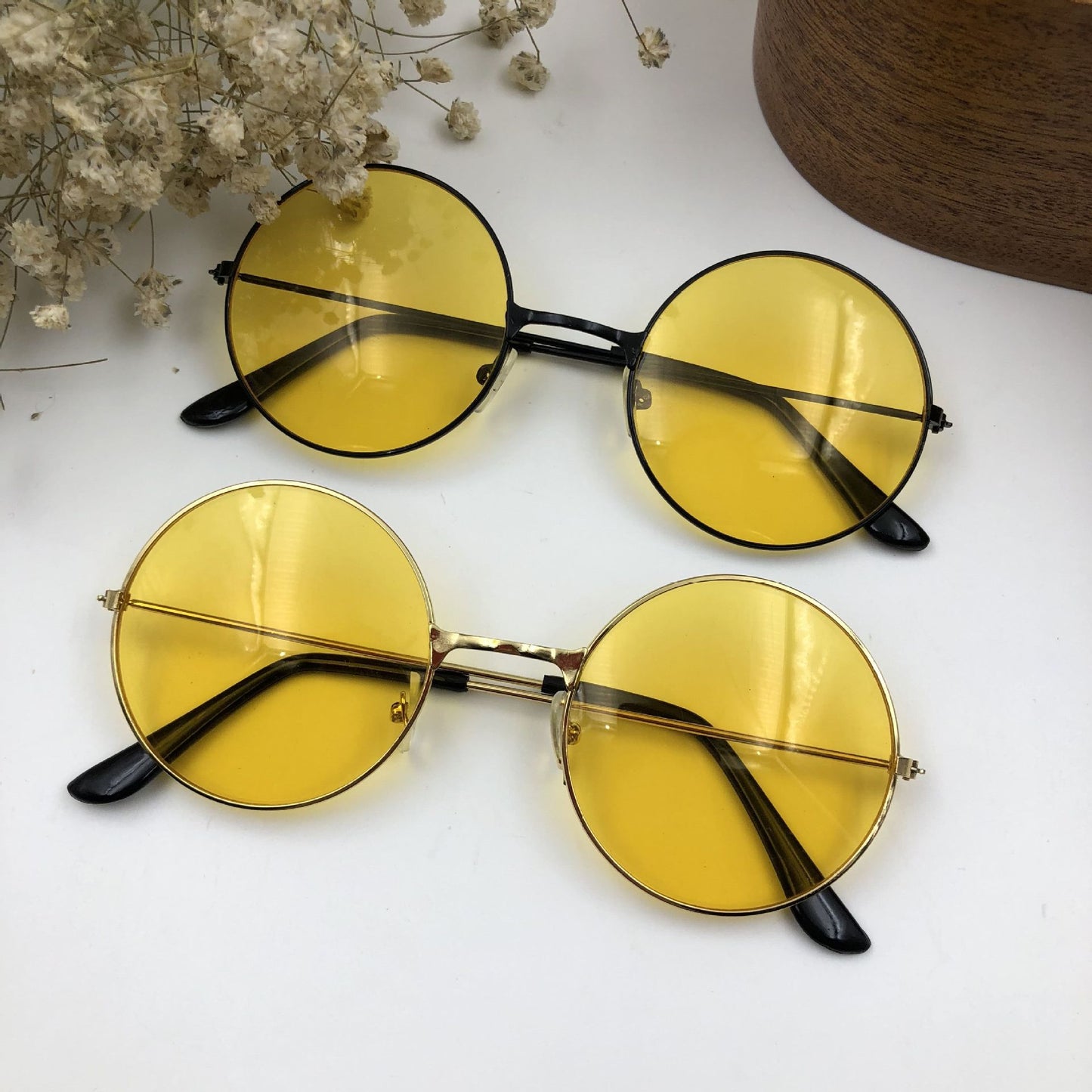 Vintage Round Sunglasses Metal Frame UV400 Protection Driving Glasses For Men And Women Classic Sun Glasses UV