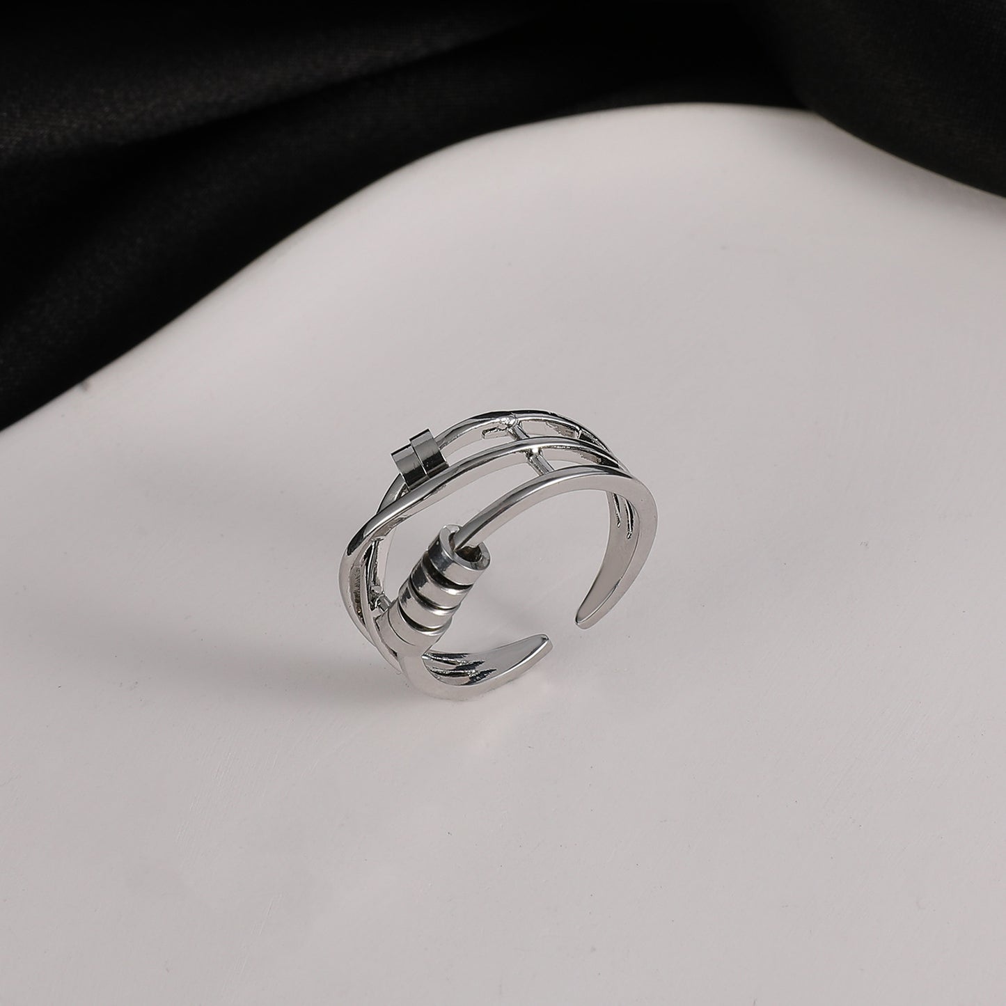 Unisex Geometric Alloy Ring Irregular Fashion Accessory Niche Design Sense Ring For Everyday Wear Timeless Style For All