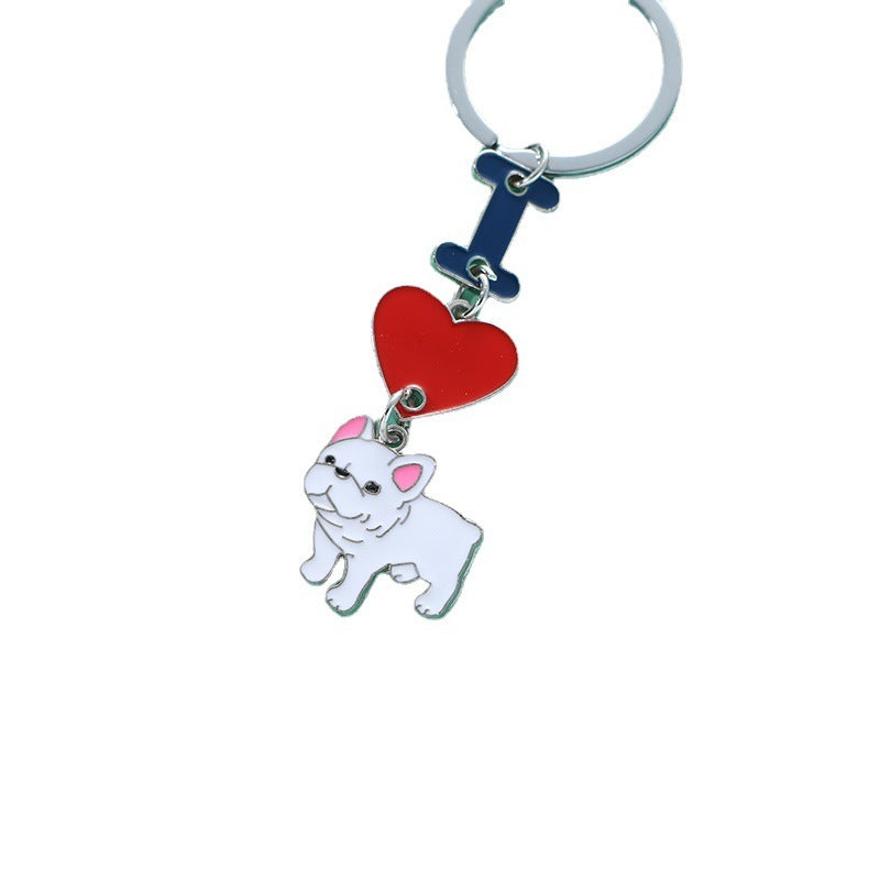 Durable Metal Dog Pendant Keychain For Women And Men Dog Lover Gift Purse Charm Bag Decoration Keyring Stylish