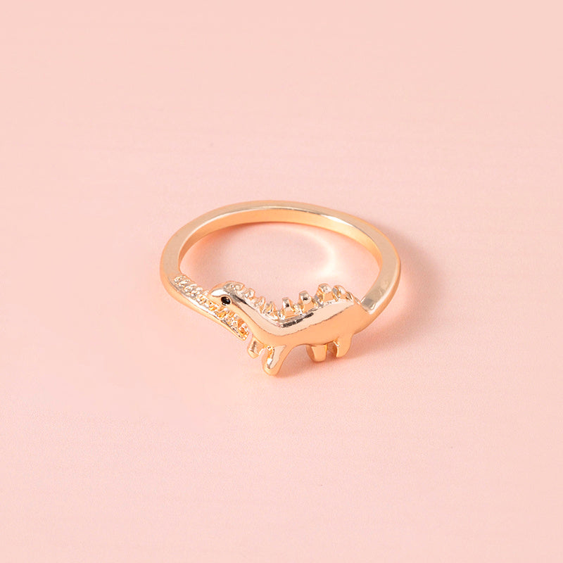 Gold Dinosaur Ring Adjustable Open Animal Ring Cute Zinc Alloy Fashion Ring For Women And Men Party Favor Ring