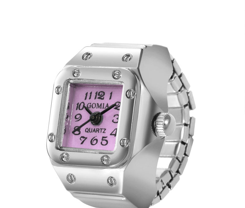 Peach Heart Retro Octagonal Ring Watch With Colorful Surfaces And Square Variants With White Yellow Red Purple