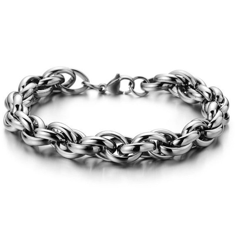 Titanium Steel Twist Bracelet for Men Women Classic Bangle
