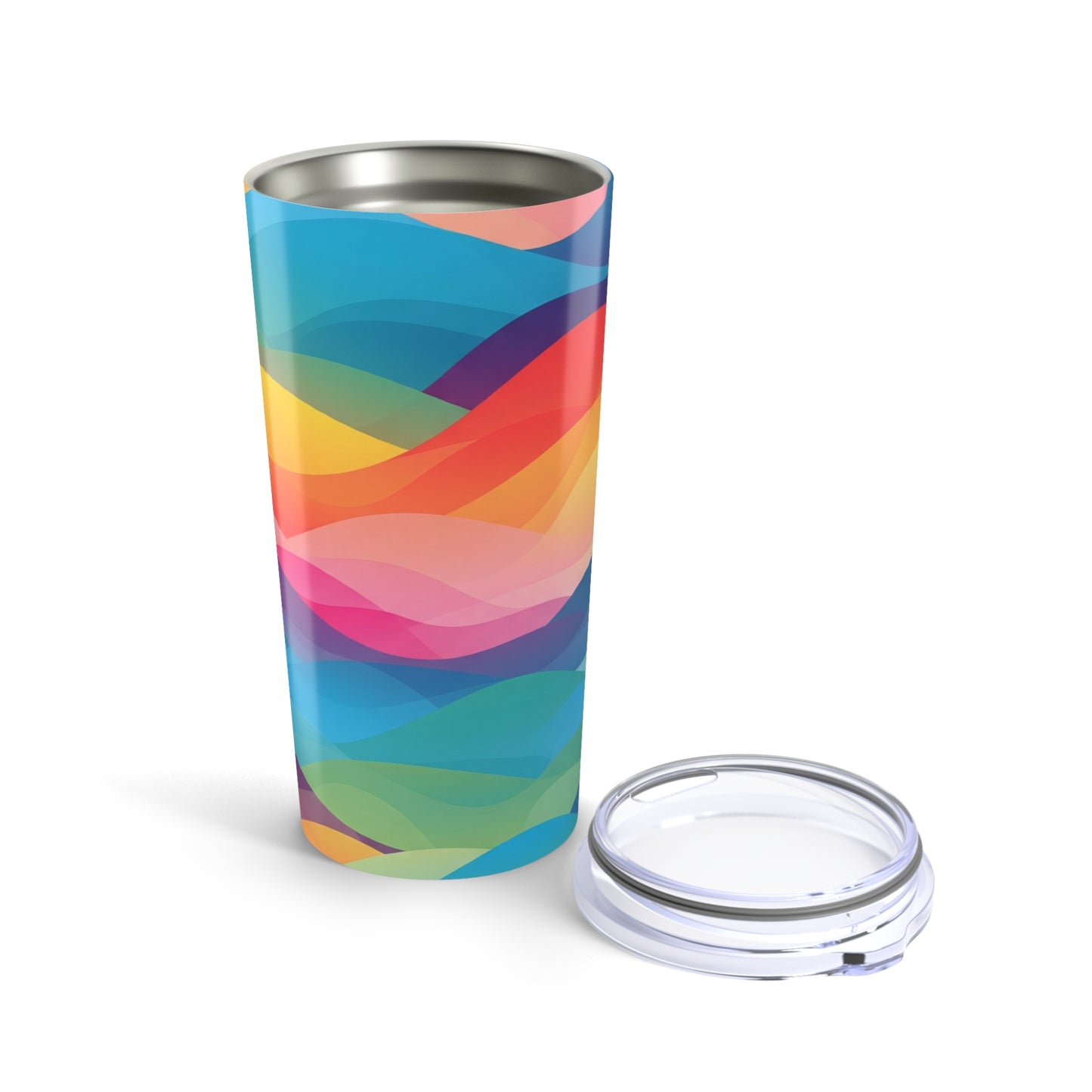 20oz Stainless Steel Tumbler With Printed Design Double Wall Vacuum Insulated Spill Resistant Travel Mug With Lid