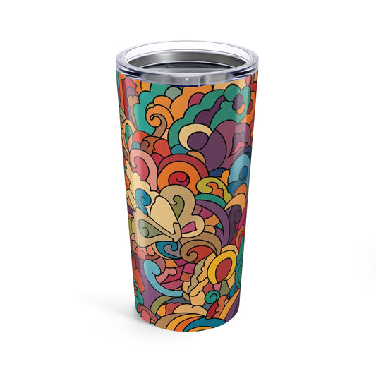 20oz Printed Steel Travel Mug With Vacuum Insulation Double Wall Spill Resistant BPA Free Dishwasher Safe For