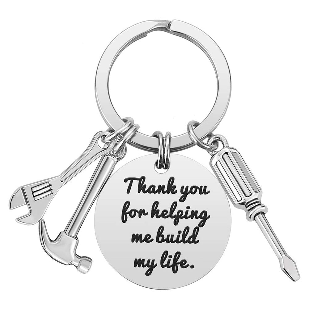 Hammer Keychain Gift For Dad Papa Grampa Uncle Stainless Steel Key Ring Metal Key Chain Father Day Gift Unique