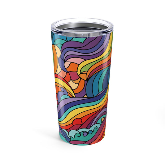 20oz Stainless Steel Travel Tumbler With Lid Double Wall Vacuum Insulated Spill Resistant BPA Free Printed Design
