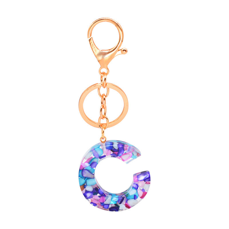 Epoxy Letters Keychain Unisex Initial Pendant Alphabet Charm Decoration With Individual Packaging Epoxy Letters Keychain