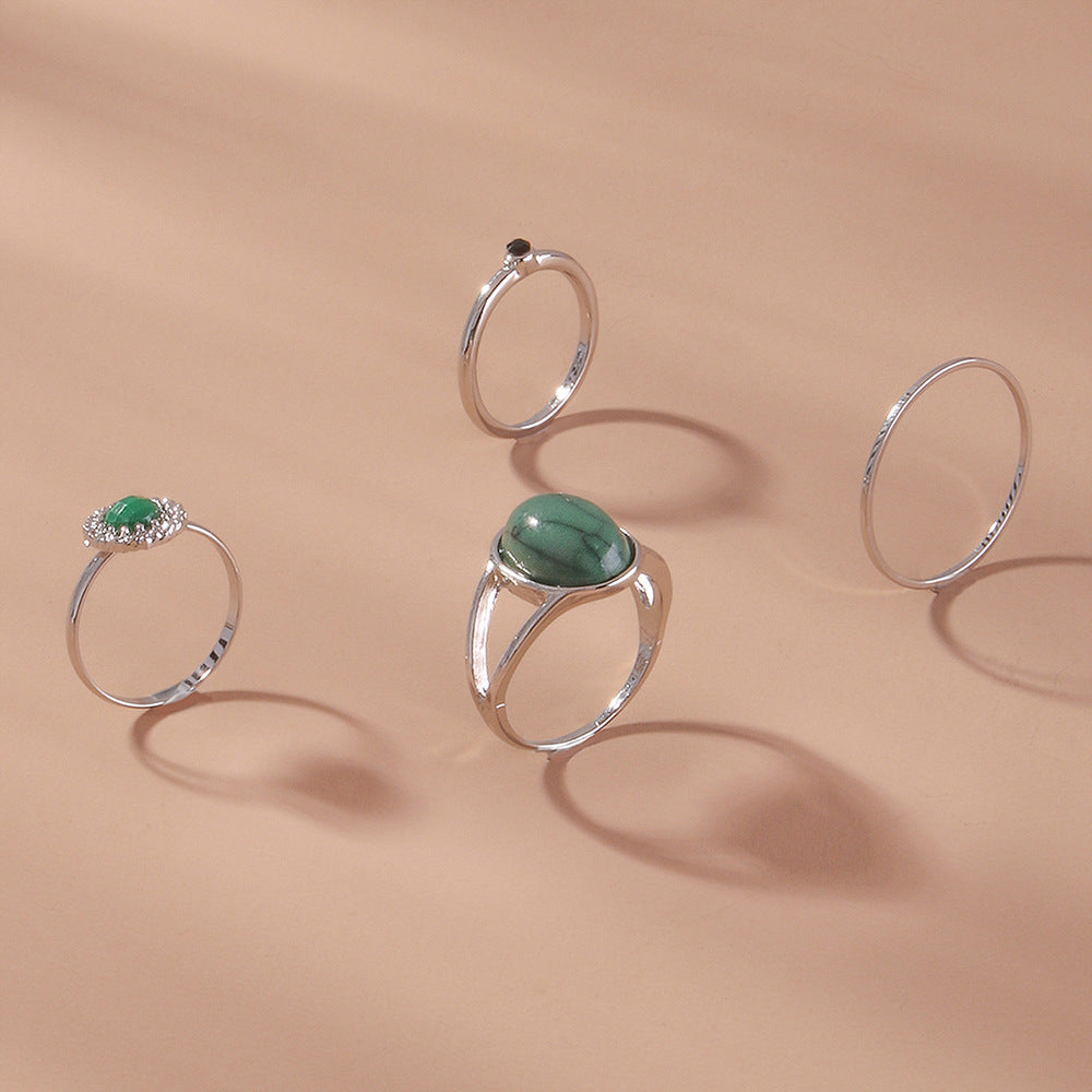 Simple Fashion Alloy Ring For Women In Gold Or Silver Tone Geometric Resin Jewelry For Everyday Style GiftIdea