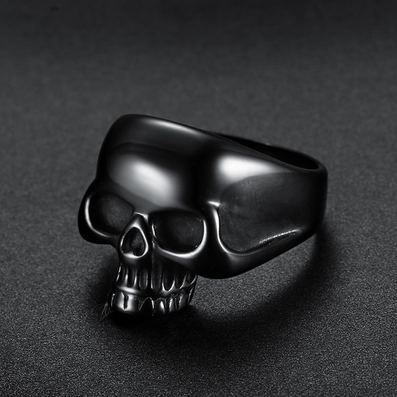 Mens Skull Ring Titanium Steel Punk Style Retro Fashion Jewelry For Men Durable High Quality Gift For Him Gift Idea