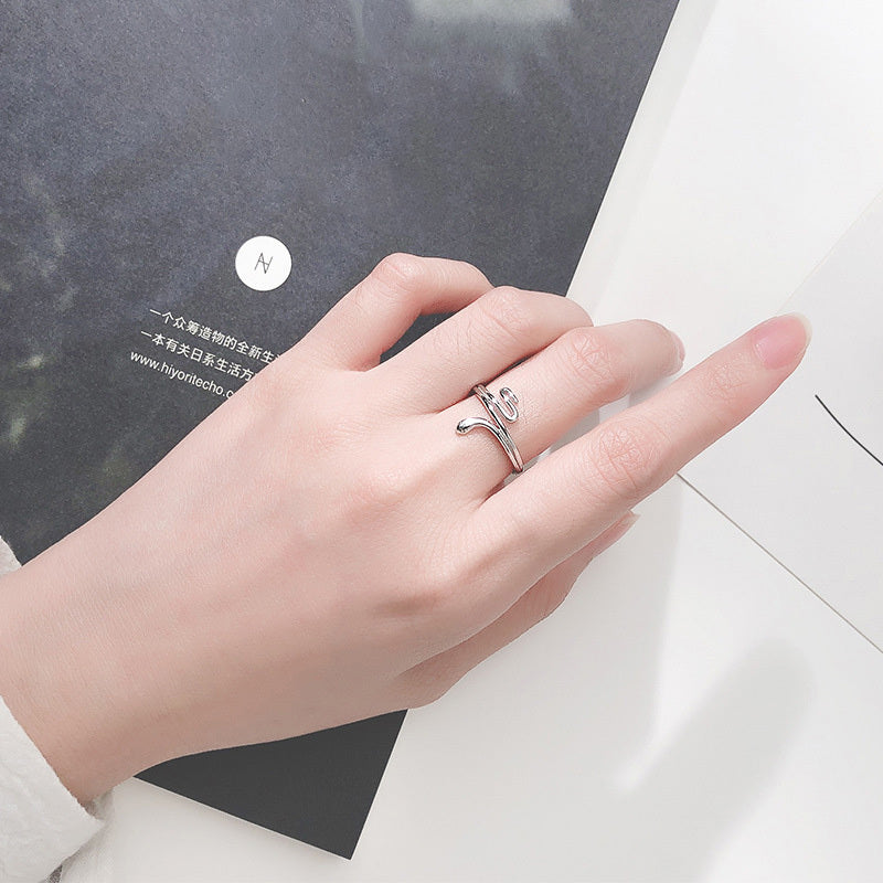 Silver Snake Ring For Women Korean Style Temperament Jewelry Gift Elegant Minimalist Ring Everyday Wear Jewelry Gift