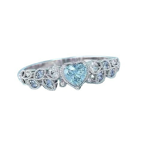 Heart Shaped Gold Plated Alloy Ring With Artificial Gems European Electroplated Fashion Jewelry Elegant Jewelry