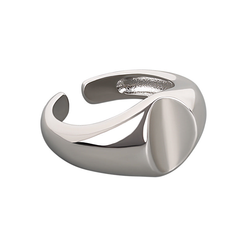 Geometric Copper Ring For Women With Glossy Electroplated