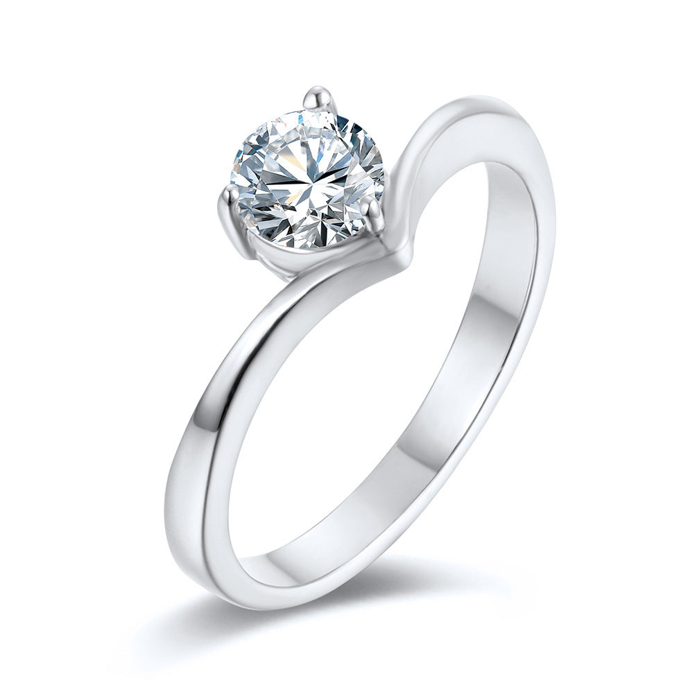 Titanium Steel Zircon Inlaid Wedding Engagement Ring Unisex Polished Silver Gold Rose Gold 6 7 8 9 10 Enduring