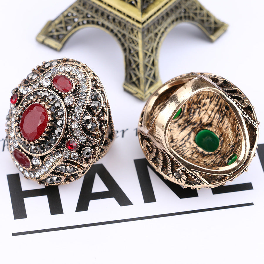 Bohemian Geometry Alloy Ring Unisex Vintage Style Jewelry With Electroplating Shine For Women Fashion Accessory Gift