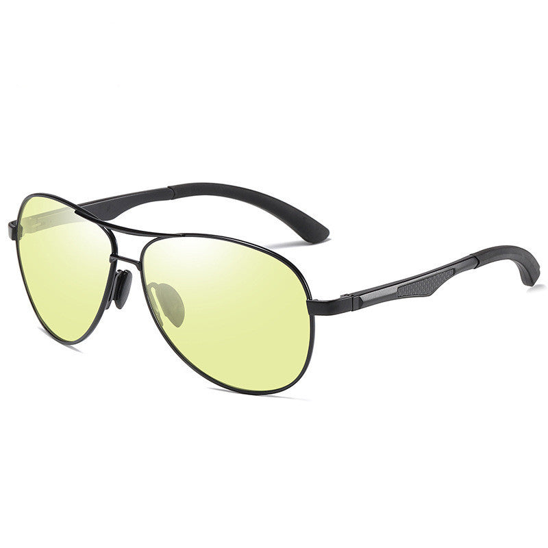 Photochromic Polarized Sunglasses Enhanced Vision Aluminum Magnesium Frame Anti Glare UV Protection Driving Sunglasses