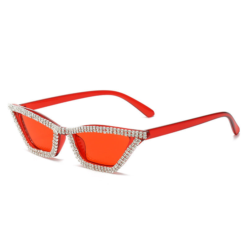 Cat Eye Sunglasses Handmade Diamond Accent Frames Driving Sunglasses Street Fashion Eyewear Plastic Frame Sun UV
