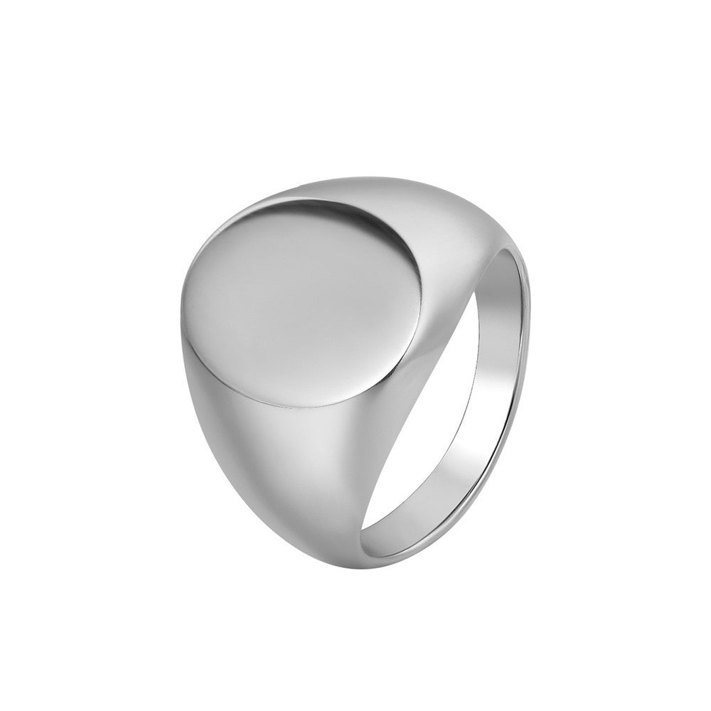 Unisex Titanium Steel Ring Glossy Oval Fashion Durable Everyday Wear Accessory Classic Jewels For Any Occasion