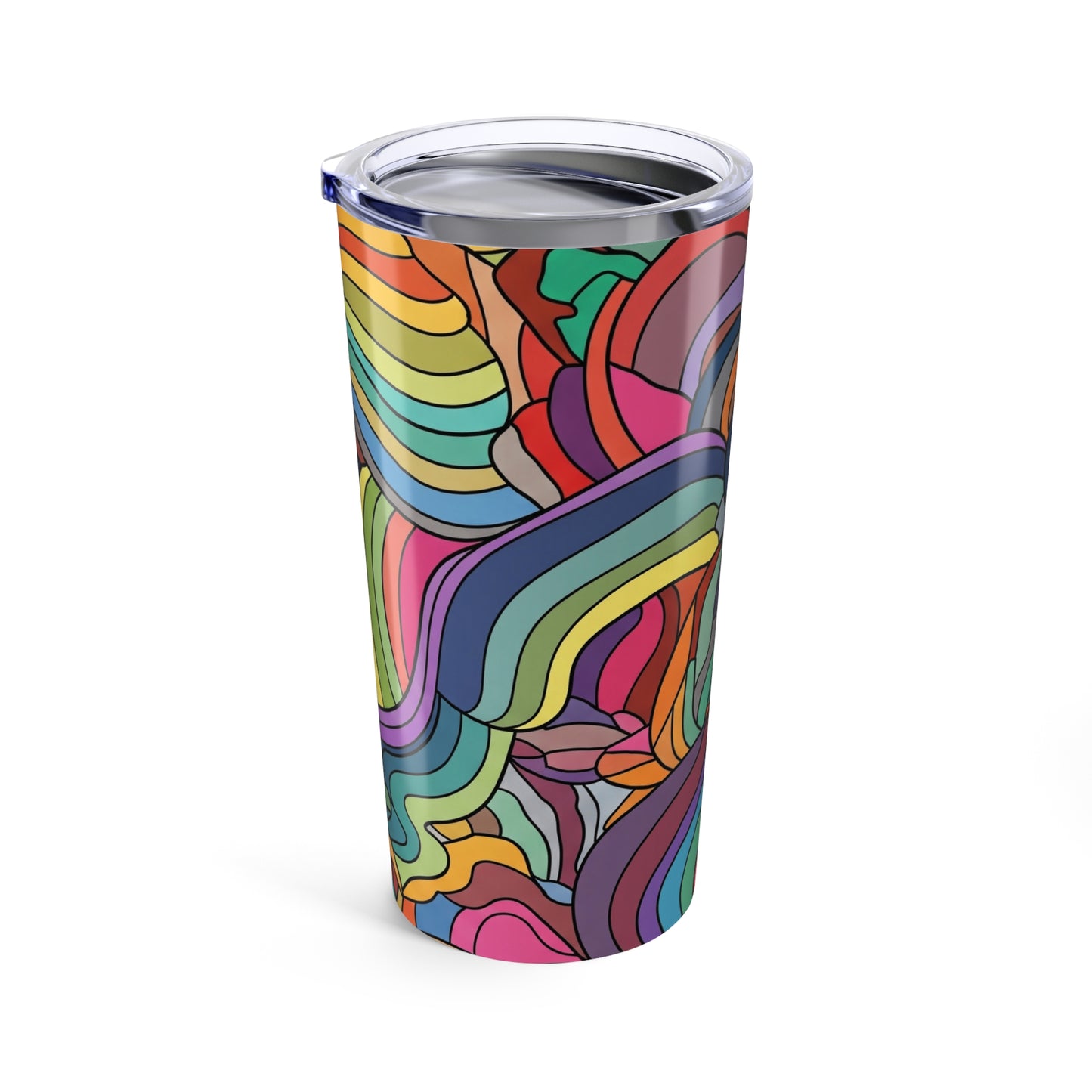 20oz Stainless Steel Tumbler With Double Wall Vacuum Insulation Spill Proof Travel Mug Printed Design For Beverages